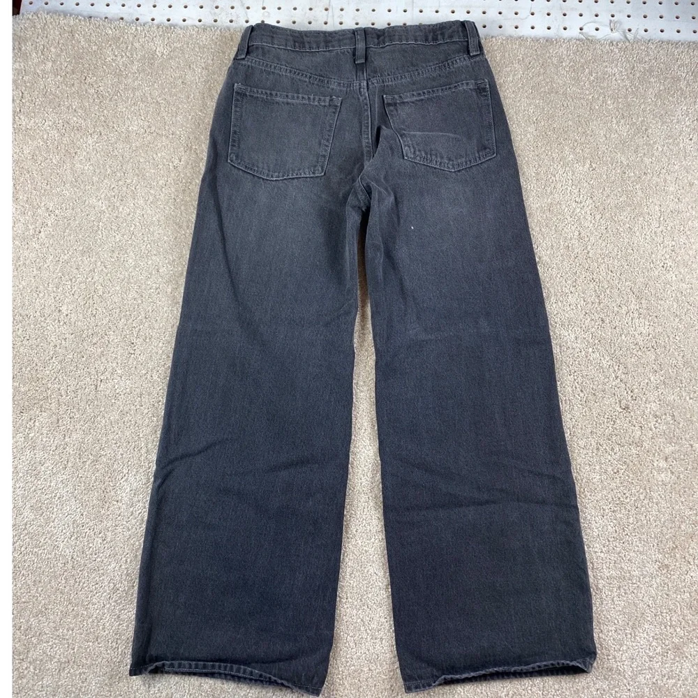 Old Navy Kids Girls 16 High-Rise Baggy‎ Wide Leg Jeans Washed Black 658057-00-1